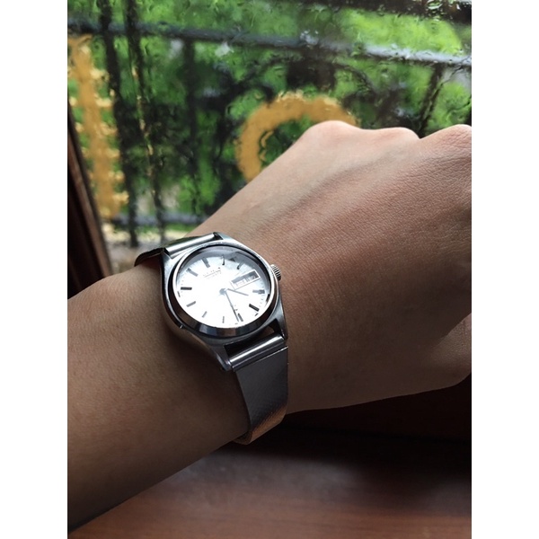 Đồng hồ si máy nhật nữ Seiko dây lụa siêu đẹp