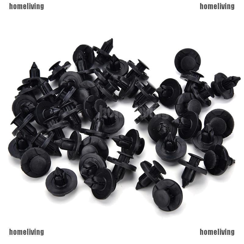 Set 50 Đinh Tán Nhựa 8mm Màu Đen Cho Xe Hơi