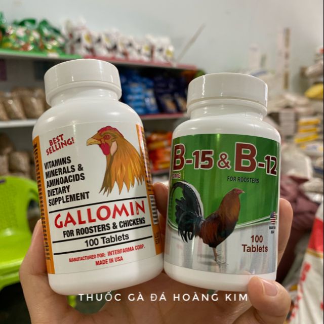 Combo Gallomin & B15&b12 - Thuốc nuôi tăng bo cho gà đá