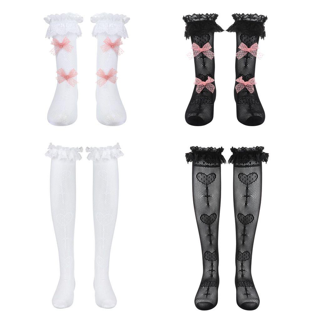 JUNE Tights Stocking Lolita Bowknot Long Sock Hosiery Fishnet socks