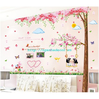 Decal dán tường Hoa anh đào và Tình đầu