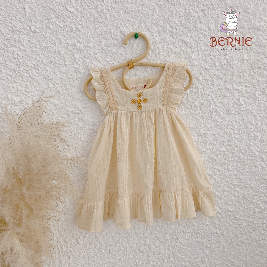 Váy hè cánh tiên BABY DOLL- chất COTTON REN thêu ngực cho bé gái (sz 80-130)- Cam kết y hình