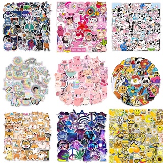50 miếng Sticker cute dán vali, nón bảo hiểm, xe nhiều kiểu chất liệu chống thấm nước