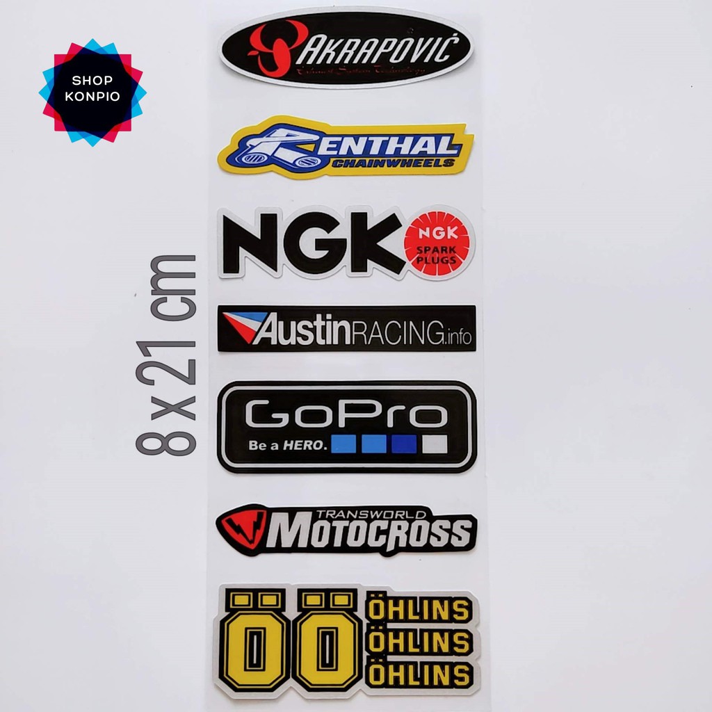 Bộ Tem Sticker Phản Quang Motocross Cao Cấp Dán Xe Máy, Ô Tô, Mũ Bảo Hiểm, Chống Thấm Nước, Chống Bay Màu