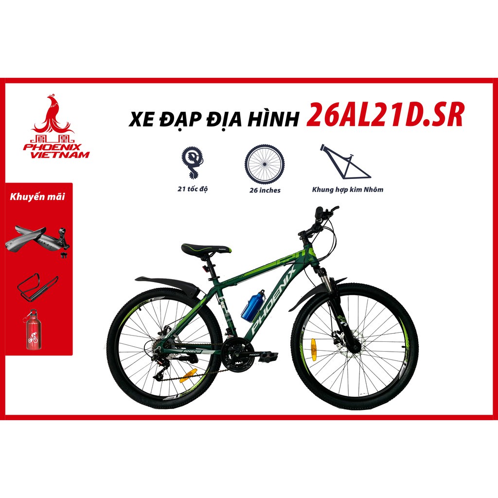 Xe đạp địa hình PHOENIX 26AL21D.SR - bảo hành 12 tháng [SV-PHOENIX]