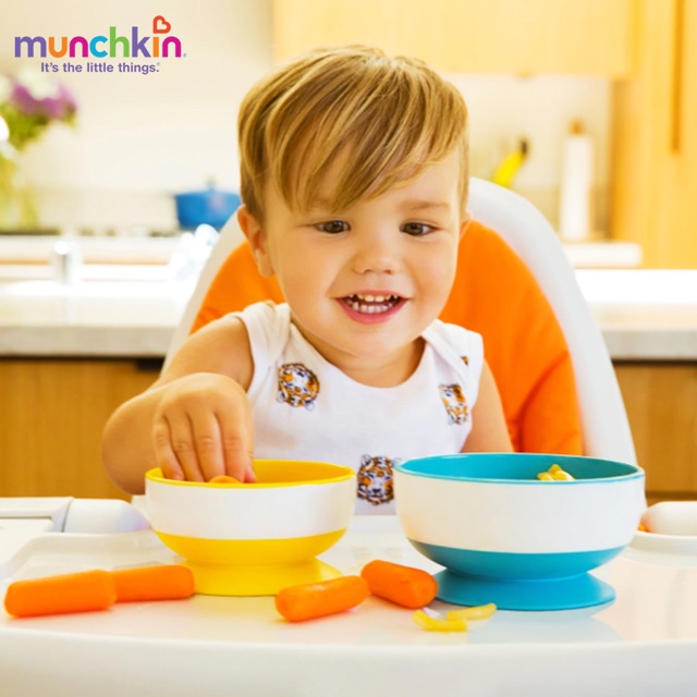 Bộ 3 Bát Ăn Chống Đổ Munchkin Nhập Khẩu Úc