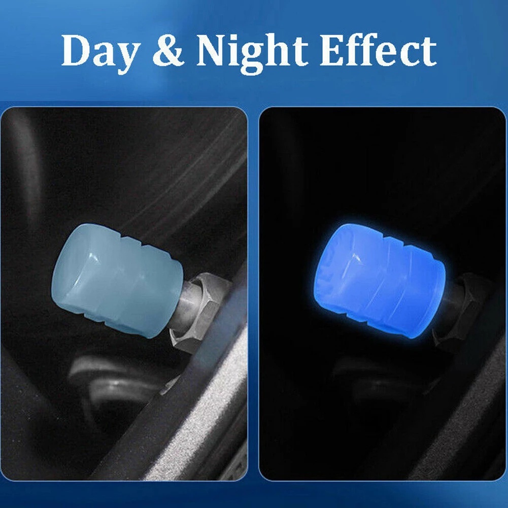 Nắp Van Bánh Xe Hơi / Xe Máy Mini Chống Nước / Bụi Bẩn Màu Dạ Quang