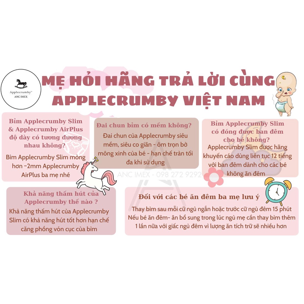 CHÍNH HÃNG BỈM APPLECRUMBY DÓNG SLIM BẢN 2021 SIÊU MỀM MỎNG M15/L14/XL13/XXL12