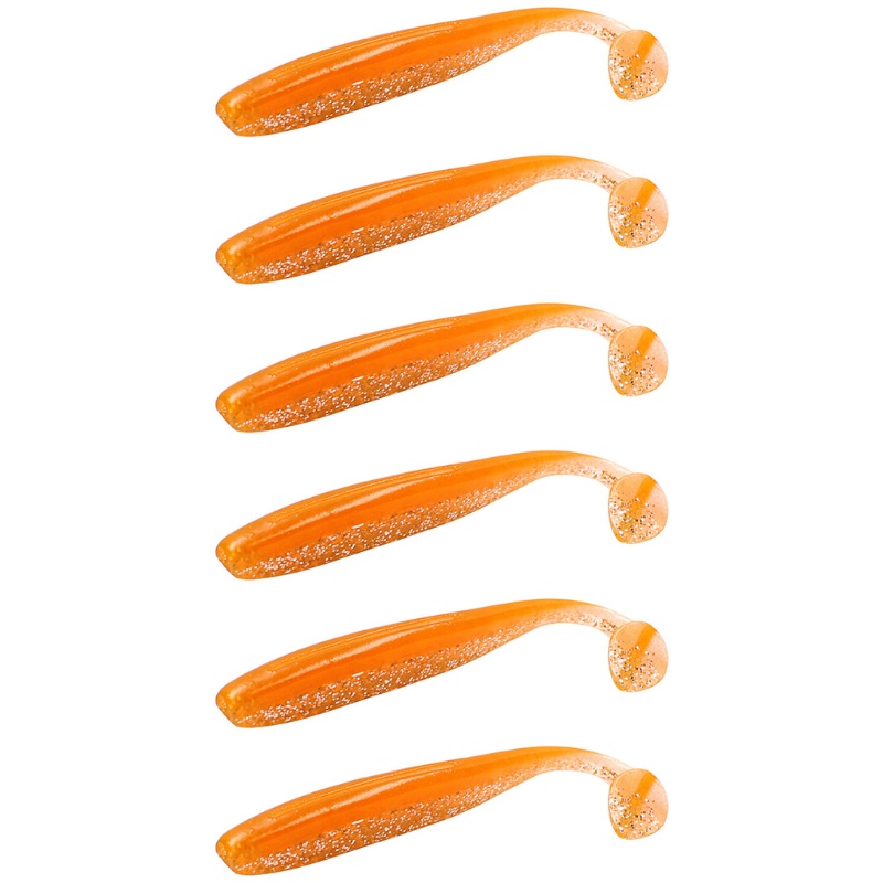 QQ Bộ 6 Mồi Câu Cá Giả Bằng Silicon Mềm Kích Thước 8cm 3.5g Hai Màu Sắc Bắt Mắt