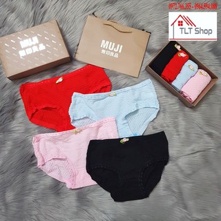 Chip Nữ Quần Lót Nữ Mu-ji Hàng Đẹp Có Hộp Và Túi (Set 4 chiếc)
