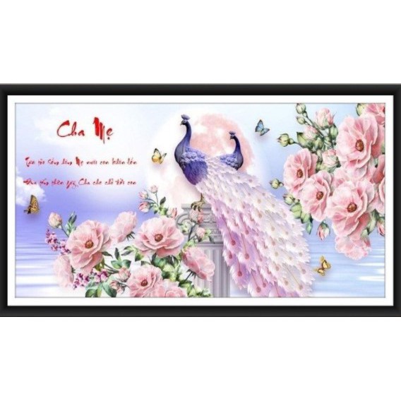 TRANH ĐÍNH ĐÁ CHA MẸ VS266 (100X55)