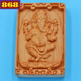 Mặt gỗ ngọc am khắc tượng thần Ganesha MG99