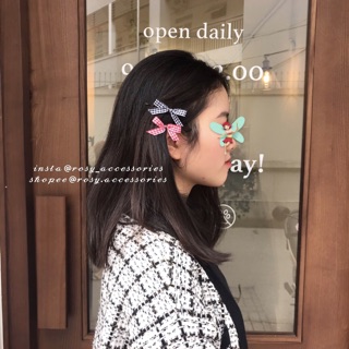 ROSY - KẸP TÓC NƠ CARO (ẢNH THẬT SHOP CHỤP!!!!)