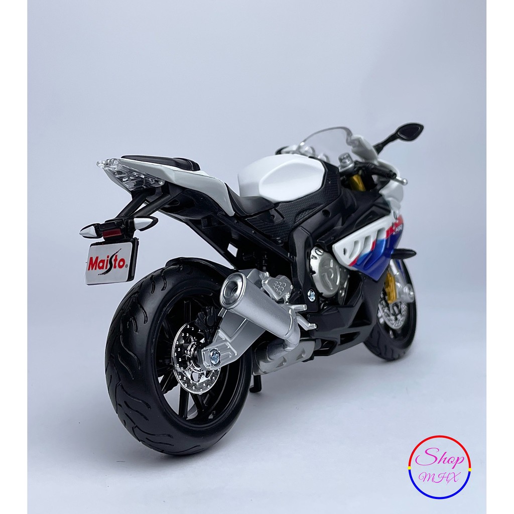 Xe mô hình mô tô BMW S1000RR TẶNG KÈM BIỂN SỐ tỉ lệ 1:12 hãng Maisto