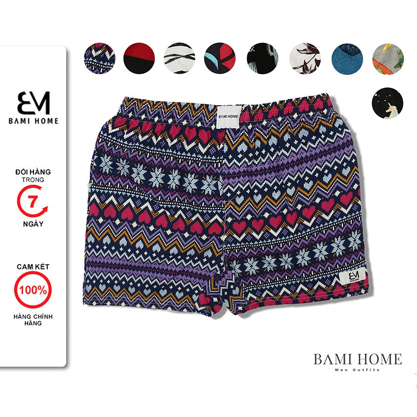 Quần đùi ngủ, mặc nhà nam nữ BAMI HOME, short thun cotton thoáng mát, mềm mại, mau khô thoáng khí QNT- 01 - Hàng nhập kh