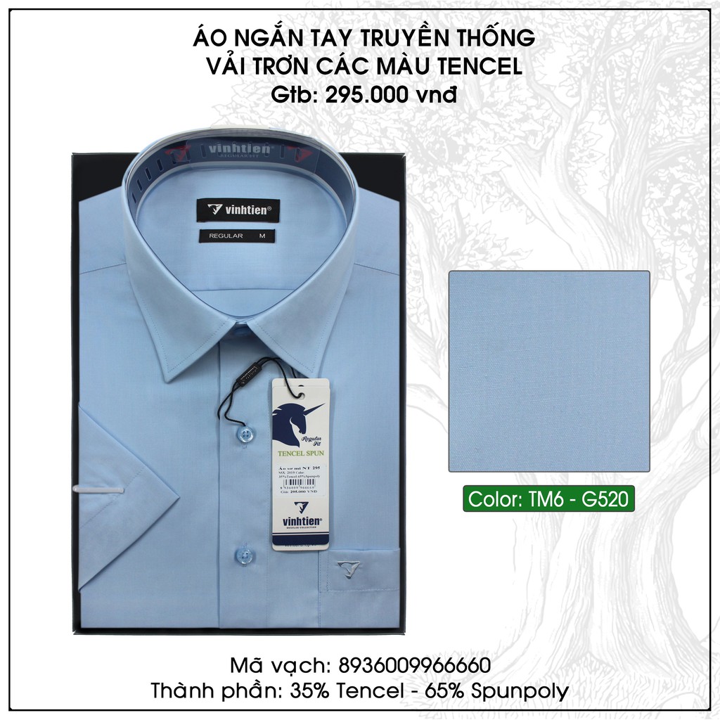 Áo sơ mi nam ngắn tay trơn màu vạt bằng Vĩnh Tiến 295 | BigBuy360 - bigbuy360.vn