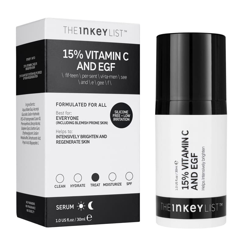 Serum trắng da 15% VITAMIN C + EFG The Inkey List 30ml
