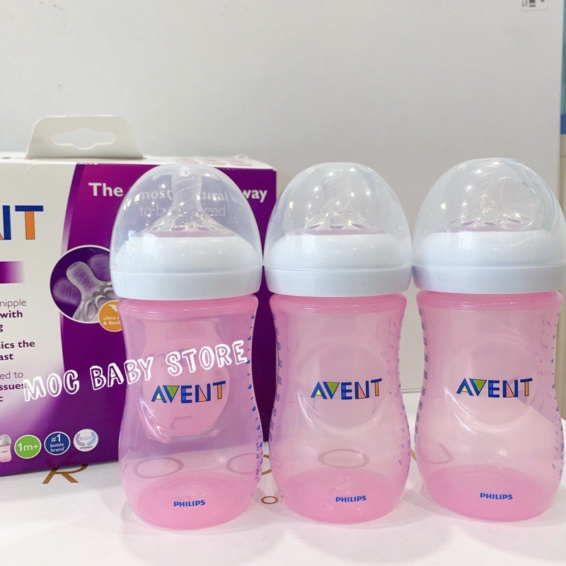 Bình sữa PP Philips Avent Nature 260ml- Núm bình 1m+