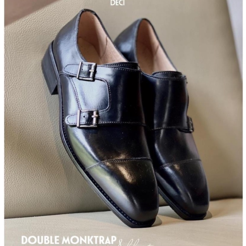 Giày tây nam công sở cao cấp đế phíp da bò thật bảo hành 1 năm kiểu dáng Double Monkstrap - Mã T157