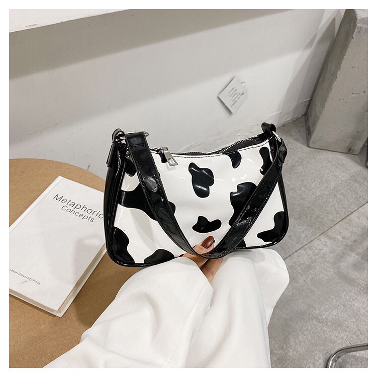 Túi xách đeo vai họa tiết da bò sữa thiết kế thời trang cho nữ_MN62