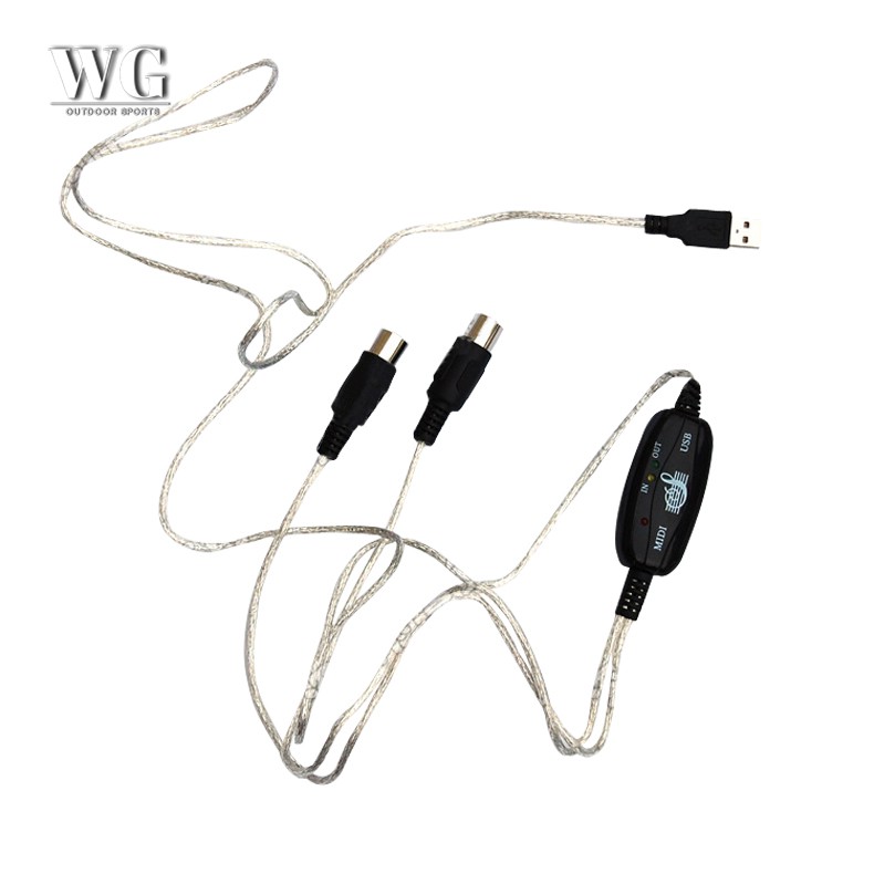 ♔WG♔ USB IN-OUT MIDI Cable Converter PC to Music Keyboard Adapter Cord