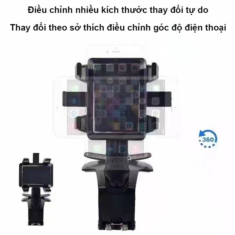 Giá đỡ điện thoại trên oto dạng kẹp 2in1 có bảng ghi số điện thoại vô cùng tiện lợi xoay 360 độ