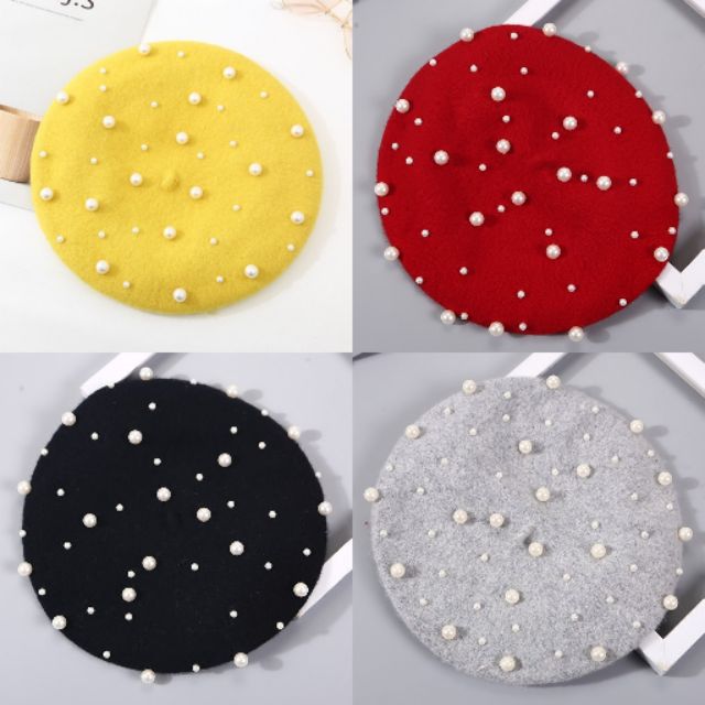 Mũ dạ nồi đính hạt nhựa cực xinh