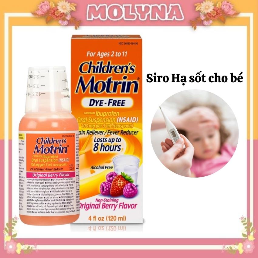 Siro Motrin hạ sốt giảm cảm cúm cho trẻ em từ 2-11 tuổi chai 120ml MOLYNA