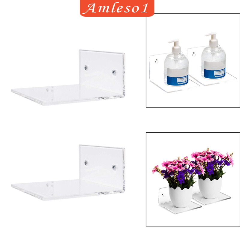 Set 1 / 2 Kệ Gắn Tường Bằng Acrylic Trong Suốt 10cm Dùng Để Đựng Đồ Dùng Nhà Tắm