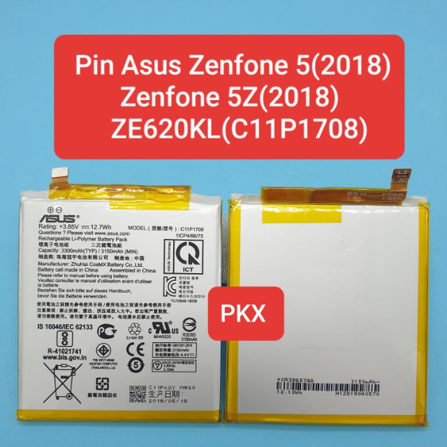 Pin Asus Zenfone 5(2018)Zenfone 5Z(2018)ZE620KL/C11P1708, Chính Hãng