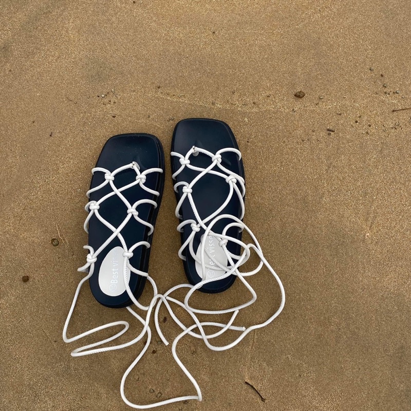 Dép lưới đan dây đi biển độc lạ  có hình thật