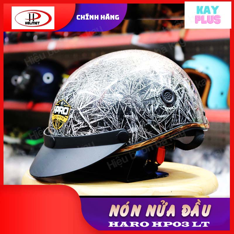 Mũ, nón bảo hiểm 1/2 HP03-LT có mái che