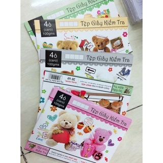 Tệp 20 đôi giấy kiểm tra 4 ôli vuông 100gsm danabook