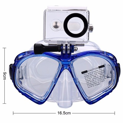Kính lặn biển POPO mắt cường lực, gắn được GOPRO, SJCAM, Camera hành trình