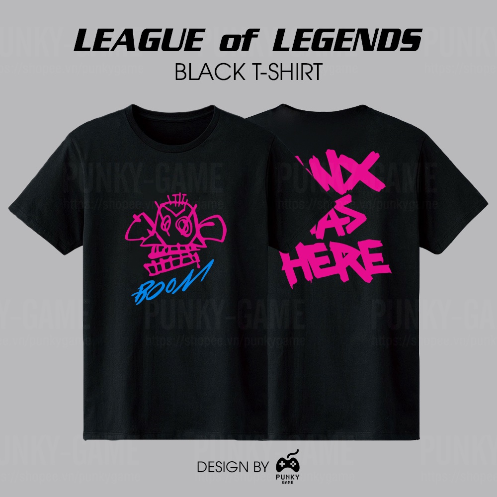 Áo thun Liên Minh Huyền Thoại (LMHT) JINX Color Art (Black) ngắn tay