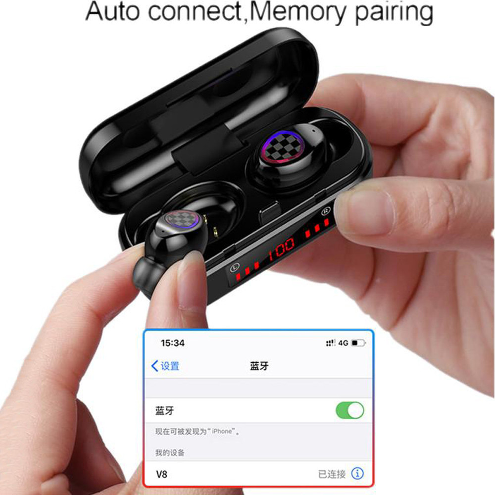 Tai Nghe Bluetooth 5.0 V7 Tws Âm Thanh Sống Động Chất Lượng Cao