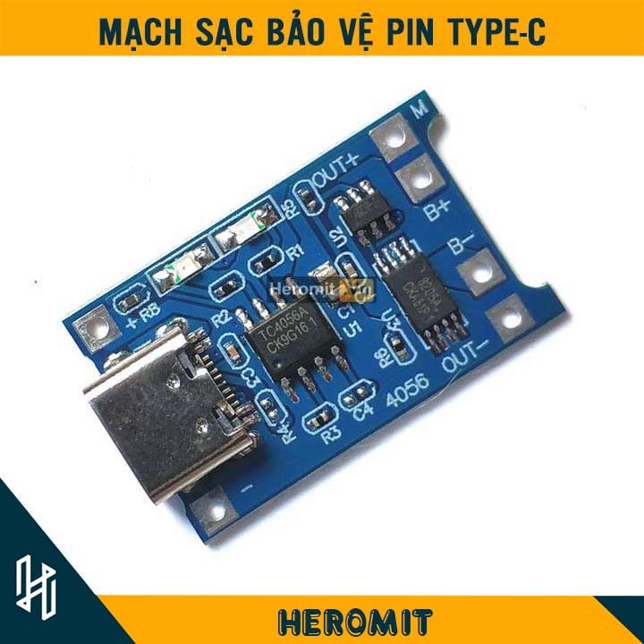 Mạch Sạc Pin Lithium TP4056 Có Bảo Vệ Chân Sạc Type C