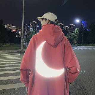 Áo Hoodie Dáng Rộng Phản Quang Phong Cách Hip Hop Cá Tính Cho Nam