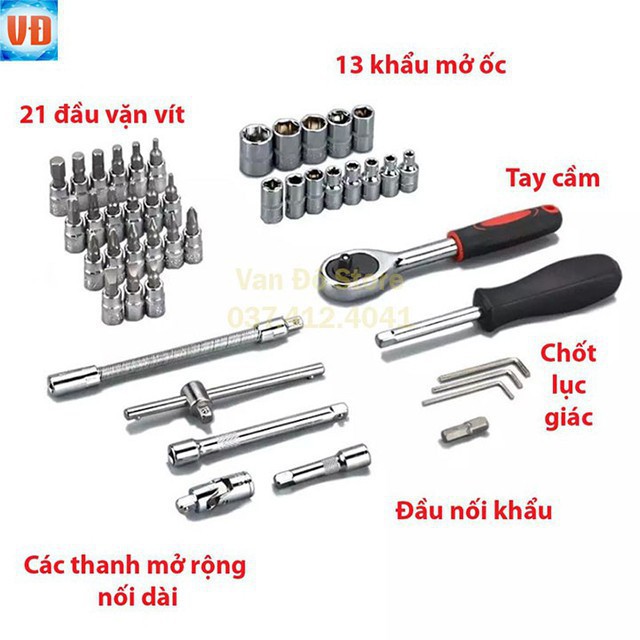 BỘ DỤNG CỤ SỬA CHỮA GIA ĐÌNH 46 MÓN - 46 CHI TIẾT