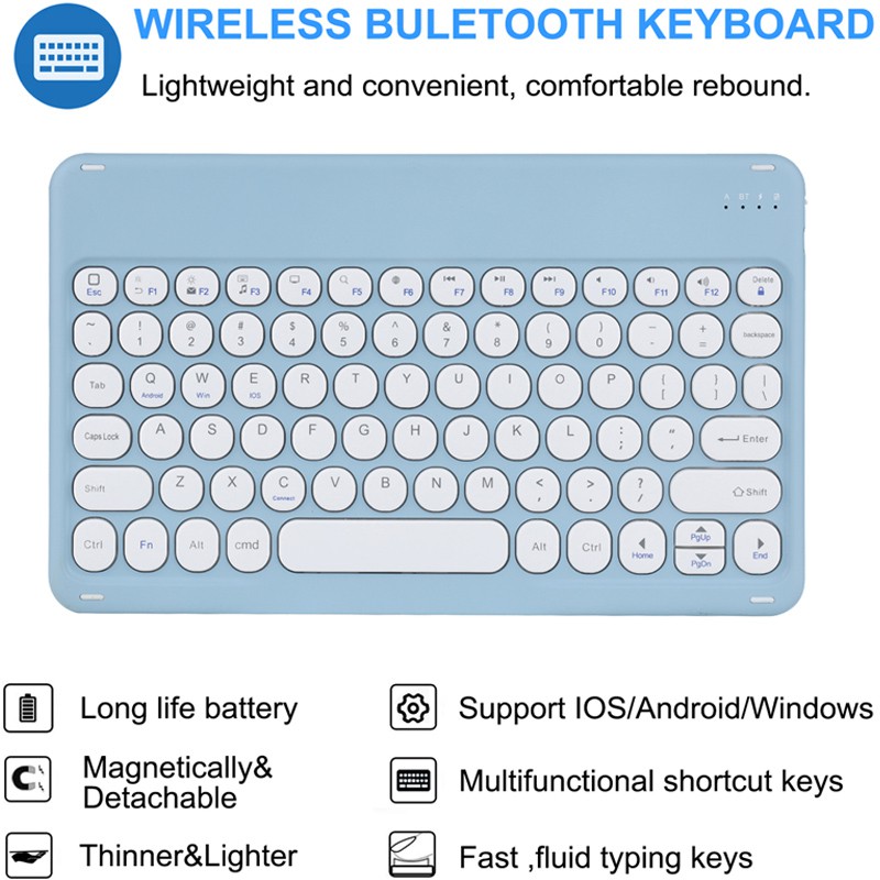 Bao Da Máy Tính Bảng PC Tích Hợp Bàn Phím Không Dây Bluetooth Dành Cho iPad 9.7 10.2 5th 6th 7th Gen 8th Air 1 2 3 4
