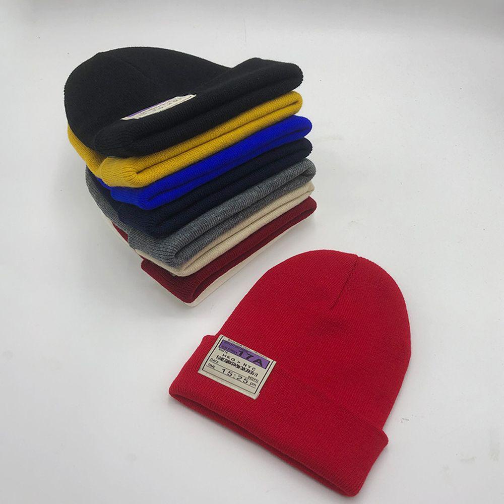 Mũ Dệt Kim Màu Trơn Co Giãn Mềm Mại Thời Trang Thu Đông Cho Nam Và Nữ