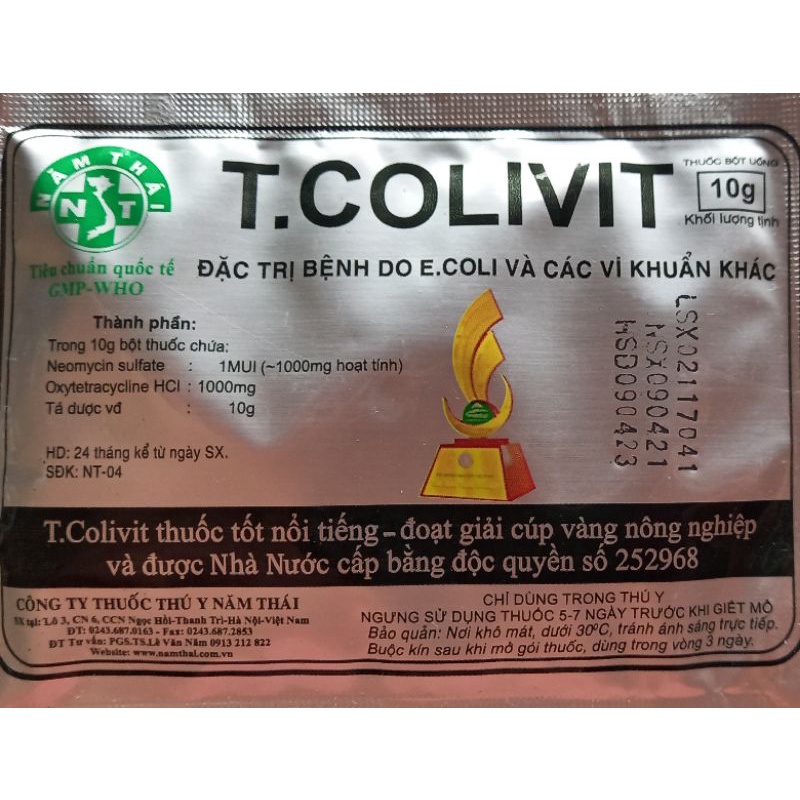 20gr-100g T.COLIVIT dùng cho gà ,chim cút,ong ,tằm trâu bò lợn