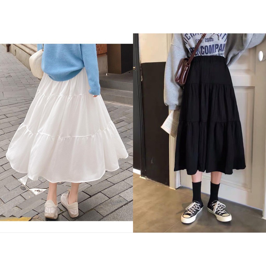 Chân váy voan ngắn 2 tầng, chân váy ngắn phong cách Ulzzang cama store