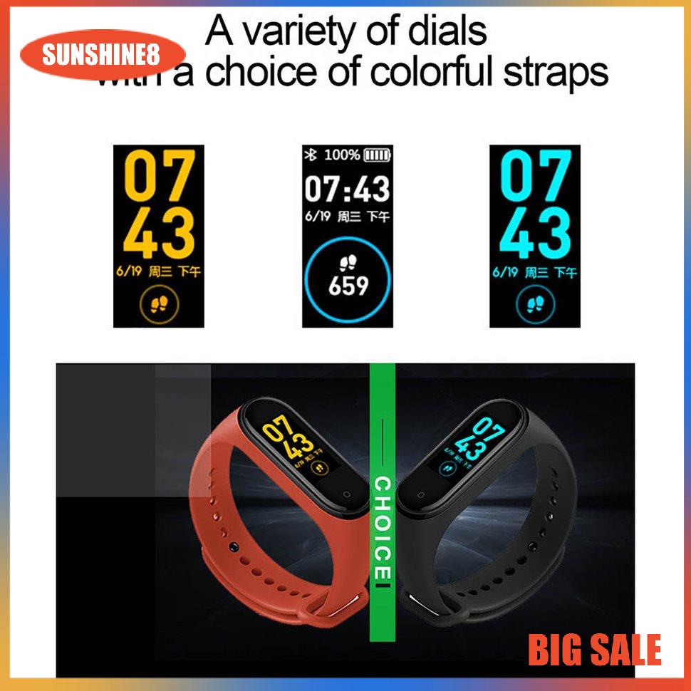 【SUN】❇️M4❇️Fitness Tracker Watch Sport Bracelet Heart Rate Heartband Health Wristband