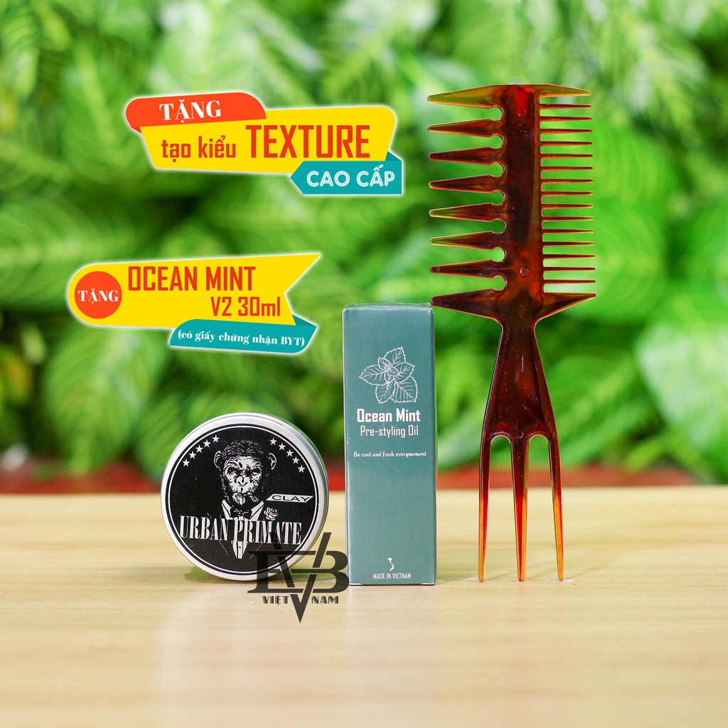 Sáp vuốt tóc Urban Primate Styling Clay 90gr chính hãng Thái Lan + Tặng Pre Styling Ocean Mint 30ml và lược Texture