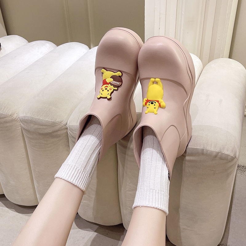 Ủng Đi Mưa Đế Dày Tăng Chiều Cao Chống Trượt Chống Thấm Nước Thời Trang Mùa Hè Dành Cho Nữ