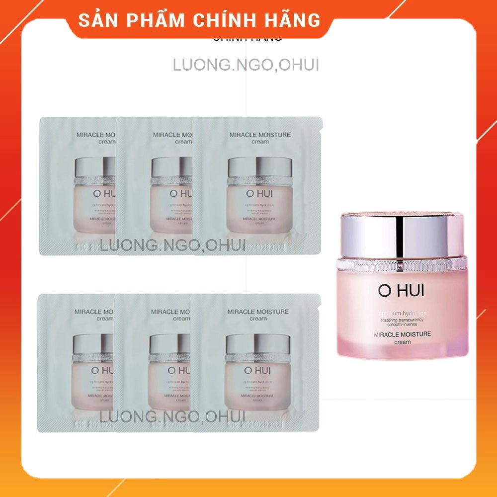 Gói kem Ohui hồng dưỡng ẩm chuyên sâu, làm da trắng hồng và chống lão hóa OHUI Miracle Moisture Cream 1ml