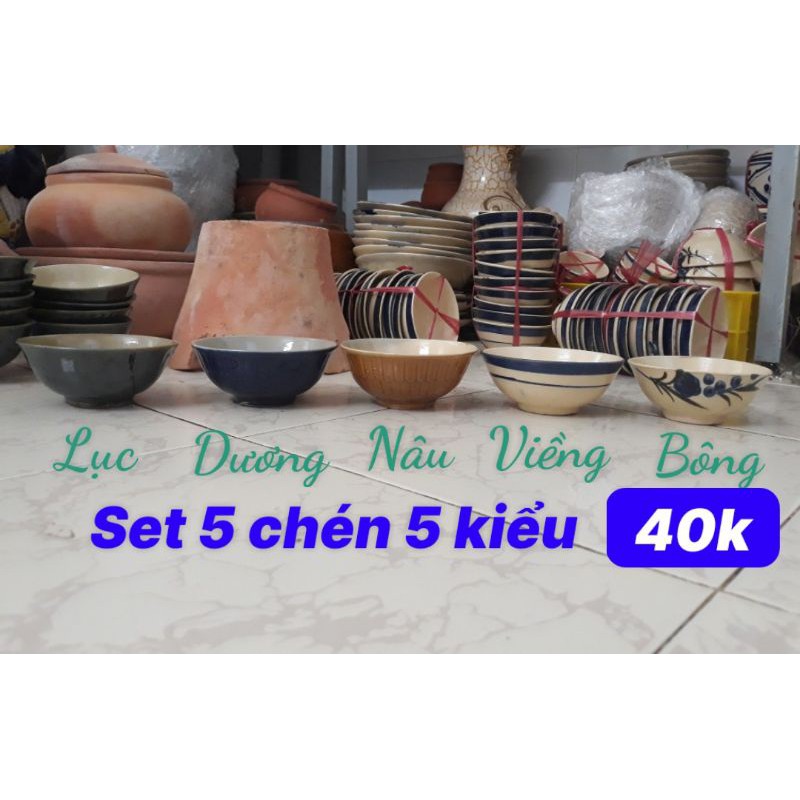 Bộ năm chén kiểu xưa 40k