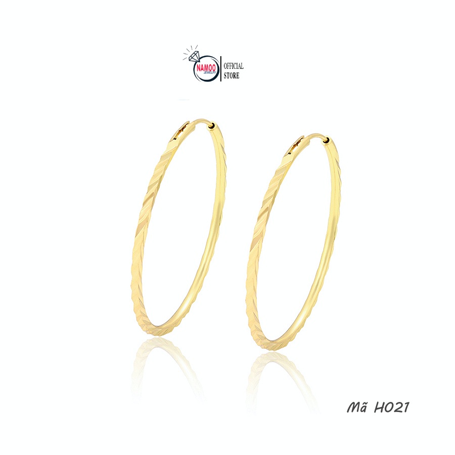 Khuyên Tai Tròn H021 Bền Màu bảo hành 6 tháng Đường kính 4cm