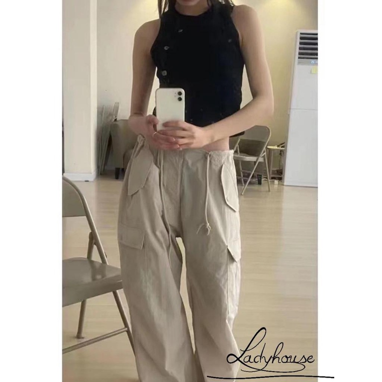 Quần ống rộng Màu Sắc Đơn Giản Thời Trang Cho Nữ